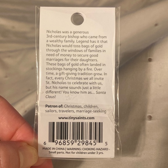 Brand New Tiny Saints St. Nicholas Key Chain/Backpack Charm - Picture 4 of 4